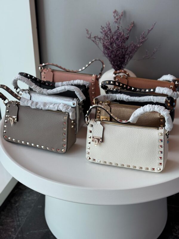 Valentino Calf Leather Rockstud Cross Body Bag